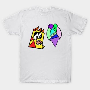 Bright Geometric Characters T-Shirt